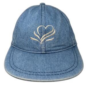 Luna Pier Baseball Cap Blue One Size Denim Heart Women of Faith Hat Slideback